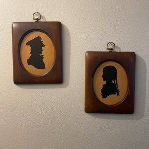 Vintage Sidney Z. Lucas Mid Century Wood Plaque Silhouette Wall Art Set